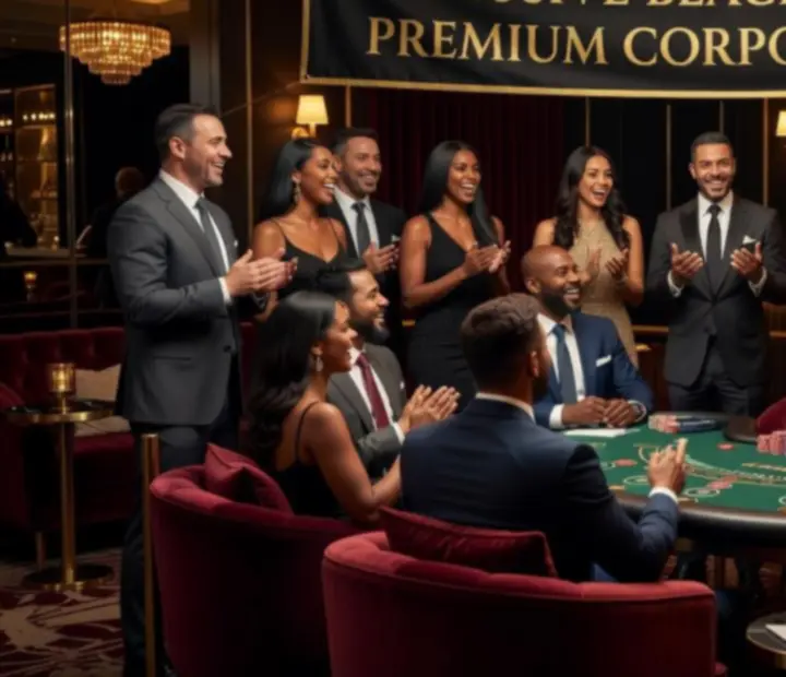 Hosté si užívají blackjack večer v luxusním prostředí