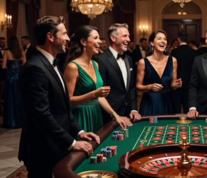 Hosté si užívají roulette program na večerní akci